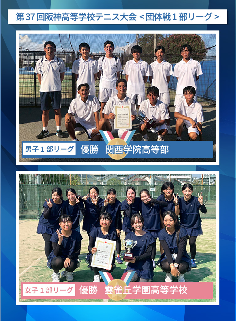 阪神高等学校テニス大会 < 団体戦 1部リーグ>